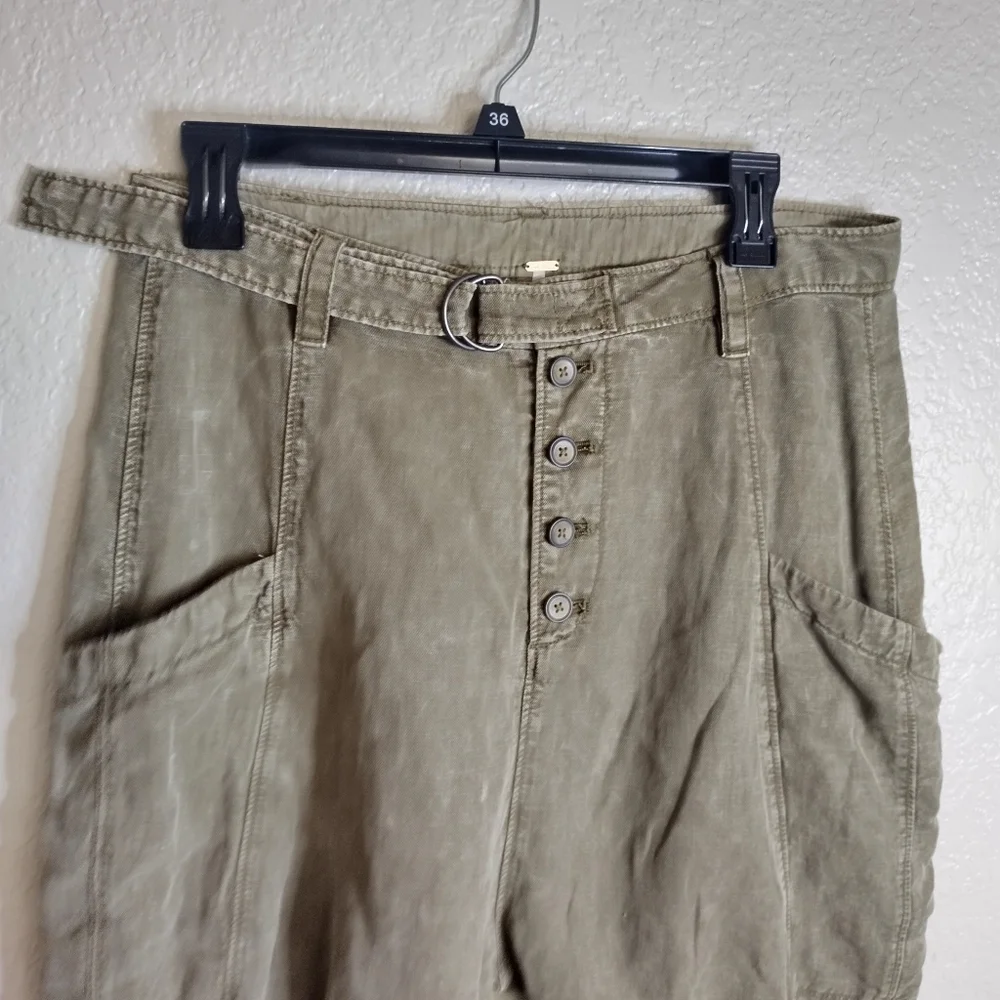 Free People Desert Daze Harem Pants Matcha Sz 4 - Picture 4 of 13